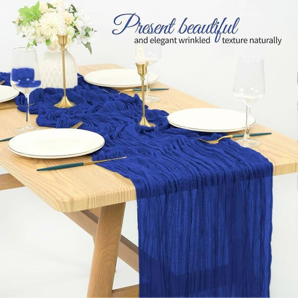 Rynket gasbind bordløper – Boho & Rustikk – for bryllup og middag – Polyester & 180x90cm