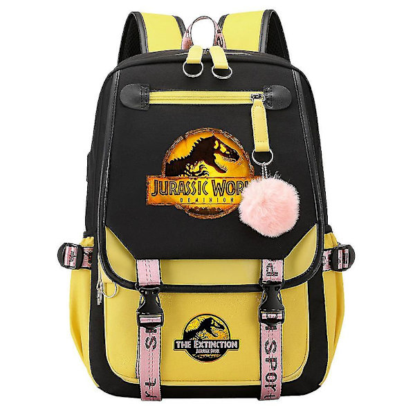 Jurassic Park Dinosaurie Pojke Flicka Barn Skolboksväskor Dam Ryggsäck Tonåringar Skolväskor Canvas Laptop Reseväska 8
