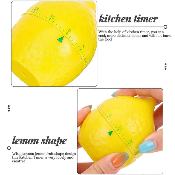 Køkken Mekanisk Timer Citronformet Timer Husholdnings Køkken Timer Nedtællingstimer Yellow 8x6cm