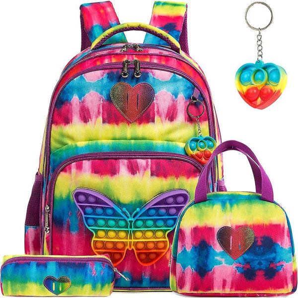 Skolesekker16&quot; Vesker For Jente Set Bag 3 I 1 Barn Vesker For Jente Kawaii Ryggsekk Vanntett Barn Skolevesker For Jente C