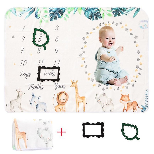 Flanell Milestone Blanket Baby Growth Memorial Filt Shoots Backdrop