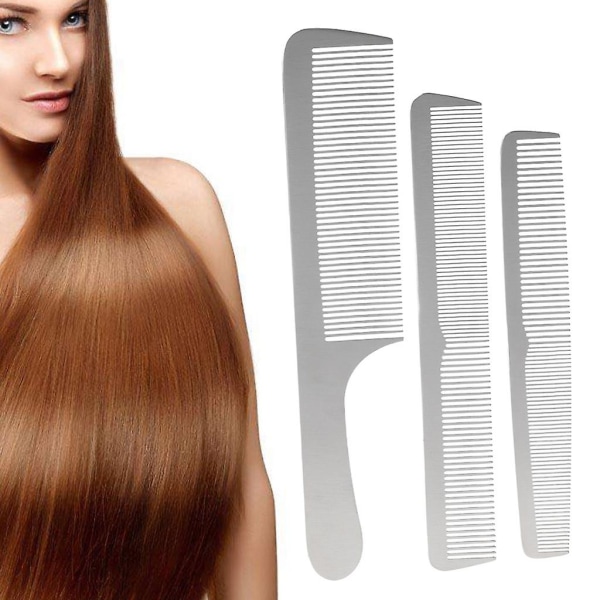 Ammattimainen Salon Stainless Steel Sliver Comb -hiusten muotoilutyökalu miehille ja naisille