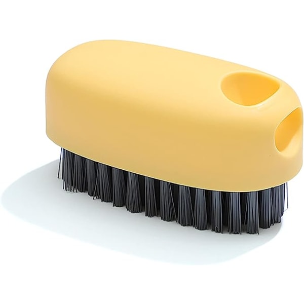 Blød børste til vasketøjsvaskebørste til rengøring af små husholdningssko Tøjbørste Multifunktionel rensebrætbørste med ophæng (gul)