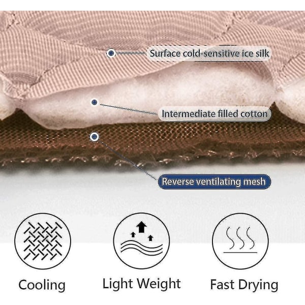 Hundekjølematte Sovekjøleunderlag Vaskbar Is Silke Kult dekken til Kennel Sovesofa Coffee XL