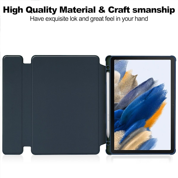 Nettbrettetui til Samsung Galaxy Tab A9+, med roterende Bluetooth-tastaturstativ Pu+akryldeksel Dark Blue
