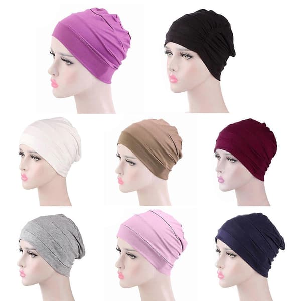 Komfortabel Chemo Lue Skullies Beanie Chemo Hatter for Kvinner Kreft Hodeplagg Lue Under Hatt Uformelt Hodeplagg for Hodeinnpakning Kamel Camel
