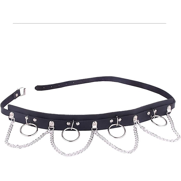 Black Body Harness Dam Punk Läder Midjekedjor Beach Bikini Body Chain