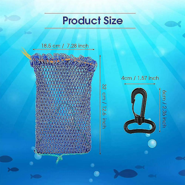 6 stk. Crab Trap Bait Bag med Skab Bærbar Fiskefælde Udendørs Krabbe Snare Mesh Bait Traps Rejer Ne