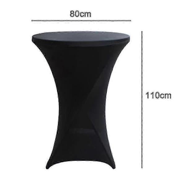Cocktail Rund Spandex Dug, 4-vejs Stræk, Sort, 80x110cm Black