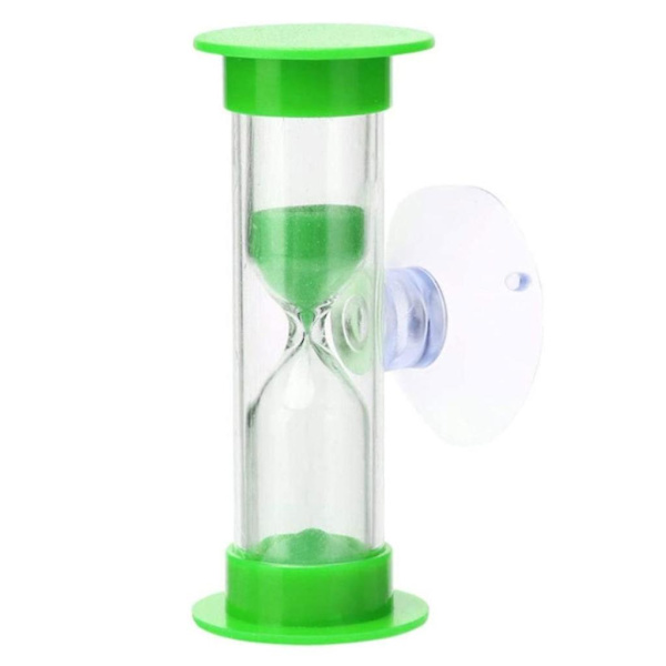 Timer för 2 minuter Timglas med sugkopp Dusch Tandborstning Timer Green