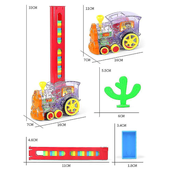 Barn Domino Elektrisk Tog Elektrisk Tog Med Lys Og Lyd, Intelligens Domino Utdanningsleker Sett Dominoer Rally Elektrisk Tog Leke
