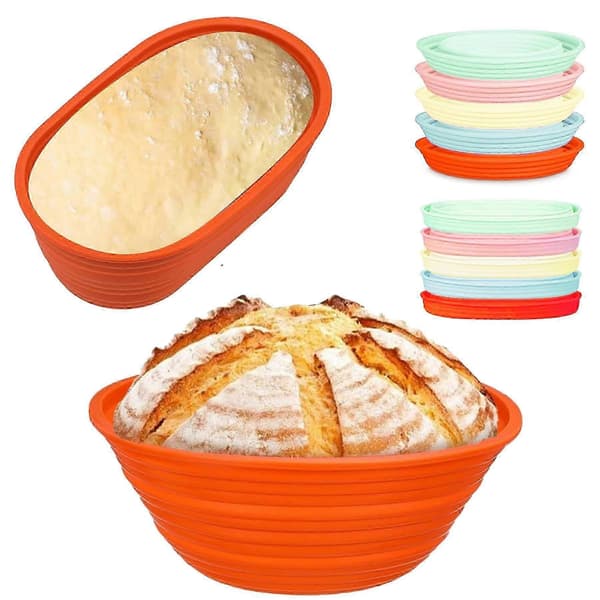 2-pak Silikone Surdejs Hævekurve - Surdejs Starter Kit Sammenklappelig Surdejs Bagekurv, Med Dejpisker -gsl Green