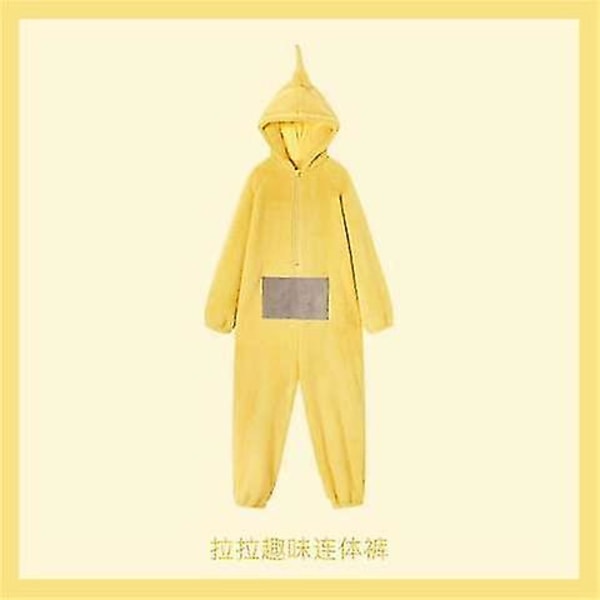 Uusi Teletubbies-asu aikuisille Lala Tinky Winky Onesies Cosplay joulupyjamat Pyjamas Halloween eläin yöasu Jumpsuit LaLa Teletubbies Adult L