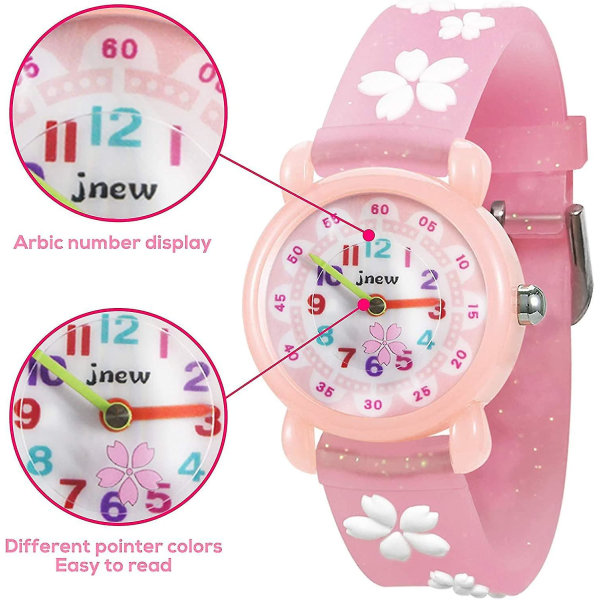 Watch, 3d Cartoon Analog Quartz Watch, Watch för pojkar och flickor, 30 m vattentät watch, undervisningsklockor med silikonrem