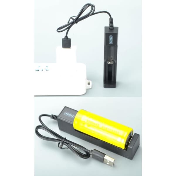 2 stk. universell batterilader intelligent mini oppladbar batterilader multifunksjon Black