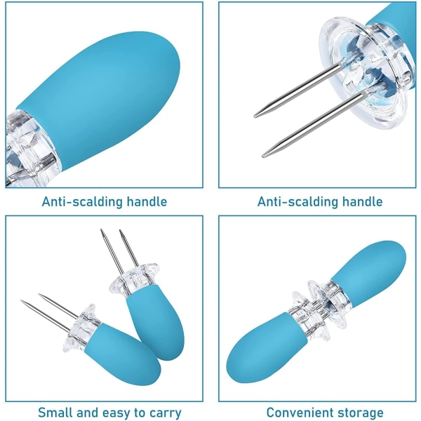 Maisholdere Verktøy Maiskolberspyd Rustfrie stålkolvegafler Sammenlåsende mais 4 STK