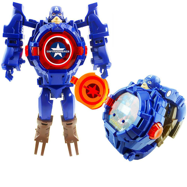 Watch Tecknad deformerade superhjälteklockor med justerbar rem leksakspresent Captain America