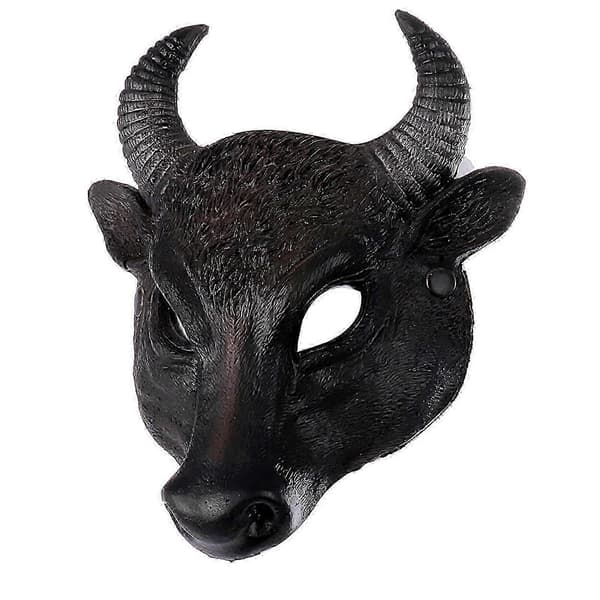 3D Realistisk Oksehode Maske for Påskekarneval, Halloween Kostyme Black