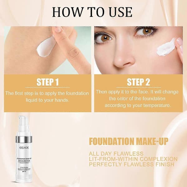 Auto-Skin Tone Adjusting Foundation – Hydrating Makeup Base Cosmetics Tool
