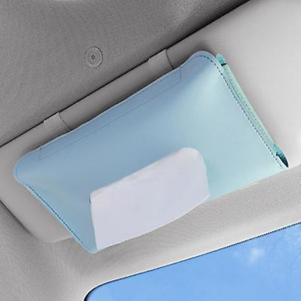 Car Tissue Boxes Pu Læder Bil Solskærm Hængende Tissue Box Holder 23*13*2,5cm Auto Interiør Opbevaring Dekoration Tilbehør|tissue Boxes| Blue