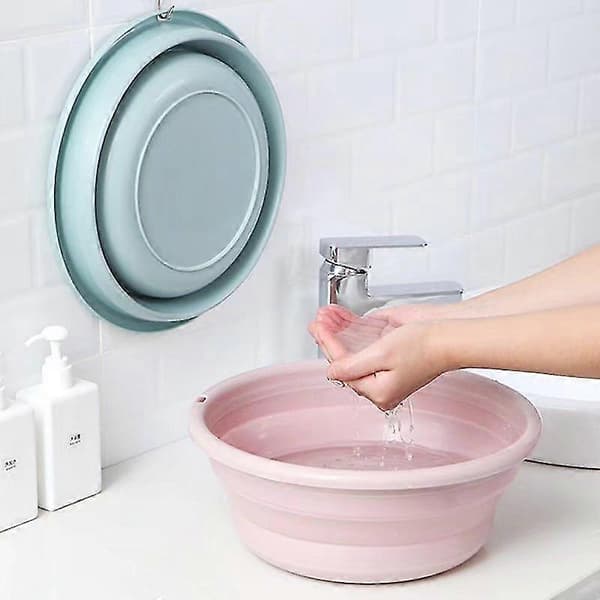 Rektangulær håndvask, håndvask, håndvask, plasthåndvask, foldbar, pink 30,5 * 12