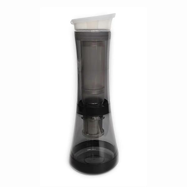 Koldbrygget kaffemaskine med lufttæt låg, filter i rustfrit stål, genanvendelig iskaffedispenser