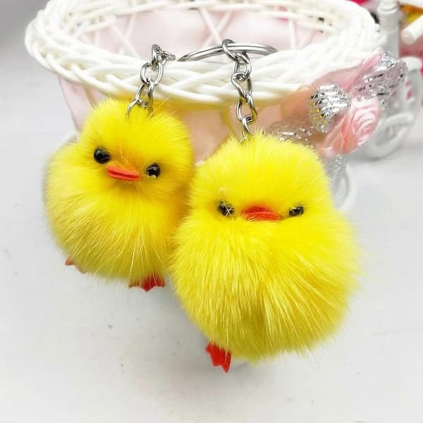 Påske Nøglering 5x/Sæt Fluffy Gul And Nøglering Kylling til Nøglering Gave til Ven