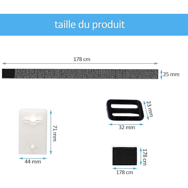 Pooltilbehør Plansæt Solar selvklæbende stropper Nylon og velcro-fastgørelsesplader Spænder