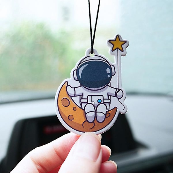 Söt tecknad Astronaut Parfym Styck Bil Backspegel Hängande Bil Doft Styck Auto Inredning Tillbehör 2st|ornament| C