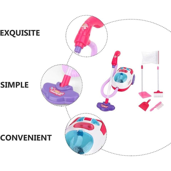 Barn Dammsugare Set Mini Golvrengöring Kvast Dammsugare Barn Låtsaslek Dammsugare Rollspel Husstädning Pojkar Flickleksak SQBB