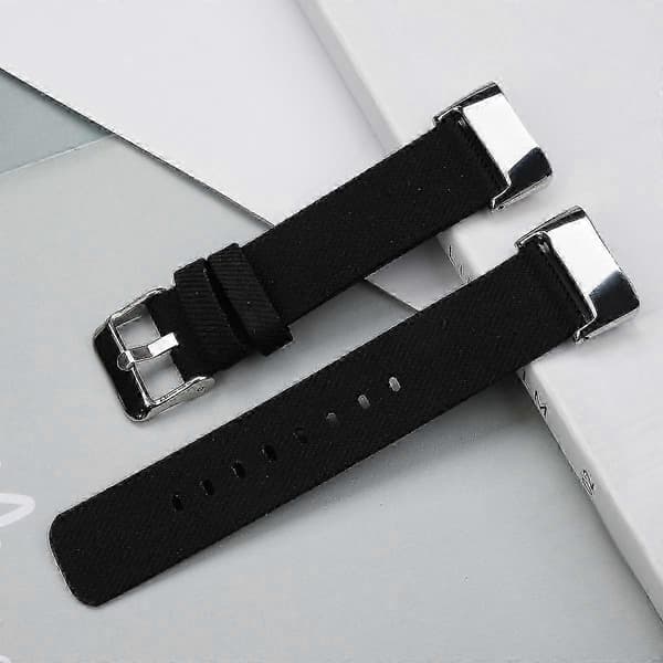 Fitbit Charge 5 Nylon Urrem med holdbart lærredsdesign Black