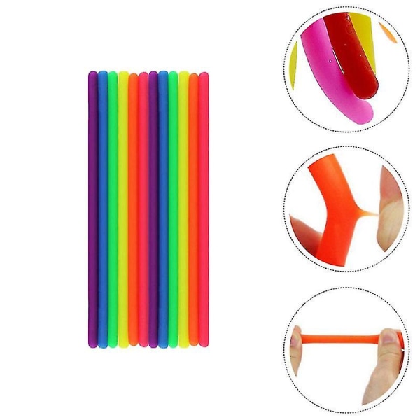 12 st elastiska rep Dekompressionsleksaker Pedagogiska leksaker för barn (sorterad färg)