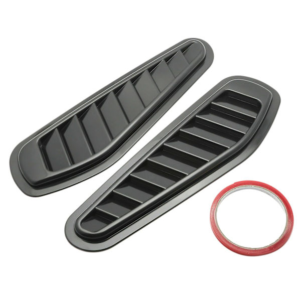 2 stk Bil Simulering Shark Air Vent Universal Blank Sort Sport Racing Air Flow Vent Motorhjelm Hætte Sc