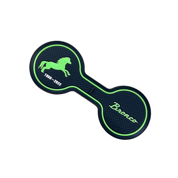 Bil Cup Coaster För Ford Bronco 2020 2021 2022 Läsk Cup Hållare Anti Slip Pad Dagliga interiörtillbehör| | Green