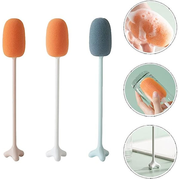 6 kpl Sponge Cleaning Brush Pullonpuhdistus Brush Cup Cleaner Harja Harja Pitkä kahva