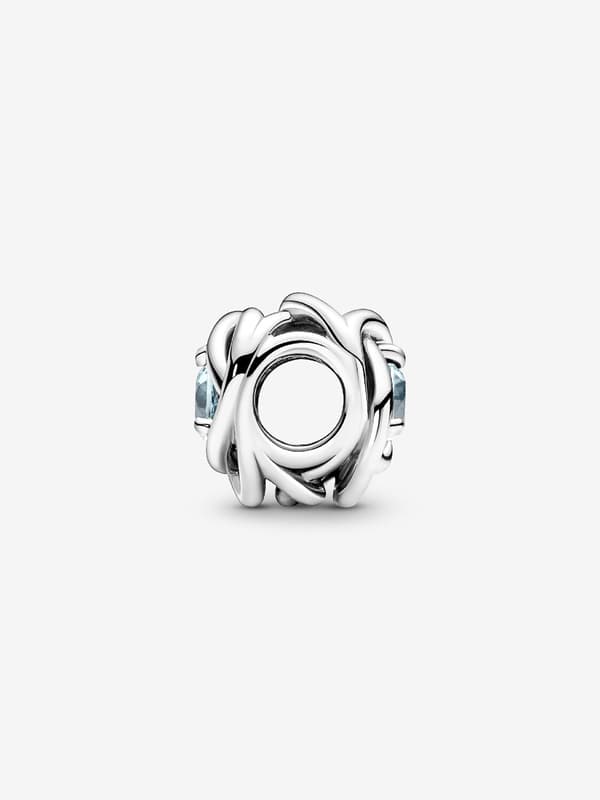 Pandora - Mars Sea Aqua Blue Infinity Circle Charm - Sterling Silver
