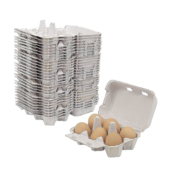 30 stk. Papir Æggebakker Til Kyllingeæg Pulp Fiber Holder Bulk Holder 6 stk. Æg Farm Marked