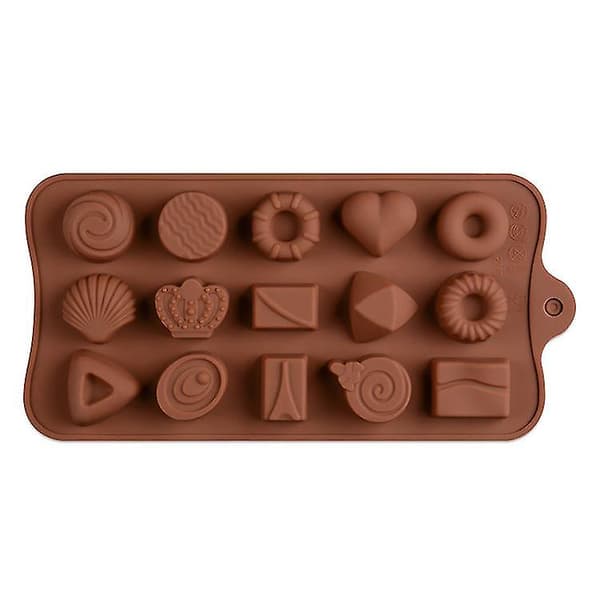 ECELEN Multi-form (tilfældig farve) Diverse silikonechokoladeforme, fødevaregodkendt silikoneform til chokolade, slik, gelé, isterninger. A1 Multi-Style