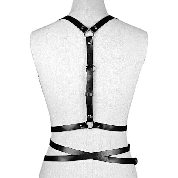 Punk Leather Body Chain. Justerbar midjekjede med strømpebånd