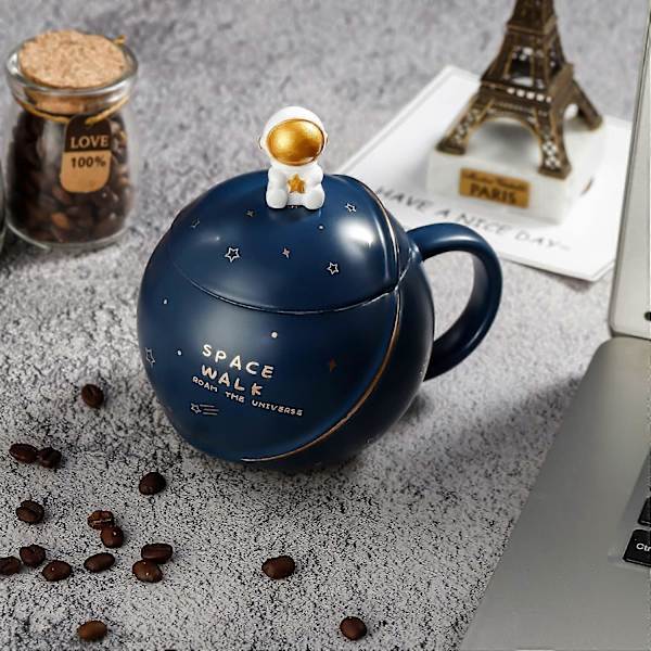 Söt astronautmugg, Kawaii-kopp, rymdplanetmugg kaffe te mjölk, påsk mors fars dag examen födelsedag julklapp,