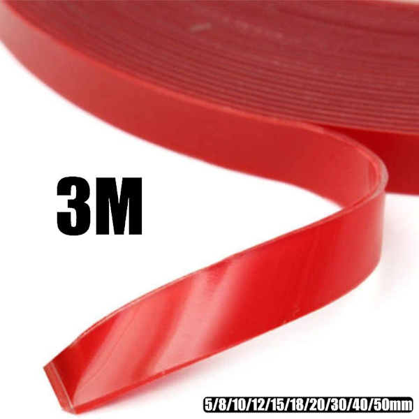 3m Nano doble sider selvklebende tape Sporløs høy viskositet Gjennomsiktig vanntett film veggfaste klistremerker Biltilbehør| | 8mm