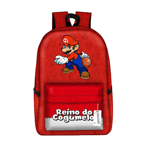 Super Mario Bros Rygsæk Til Børn Skolerygsække Student Skoletaske Kunst Tilbehør Opbevaring Tasker Værktøj Spil Figur Print Taske Mario-4