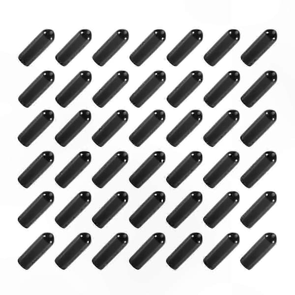 100 stk. gummiendestykker 4 mm ID PVC rund rørbolt hætte sort