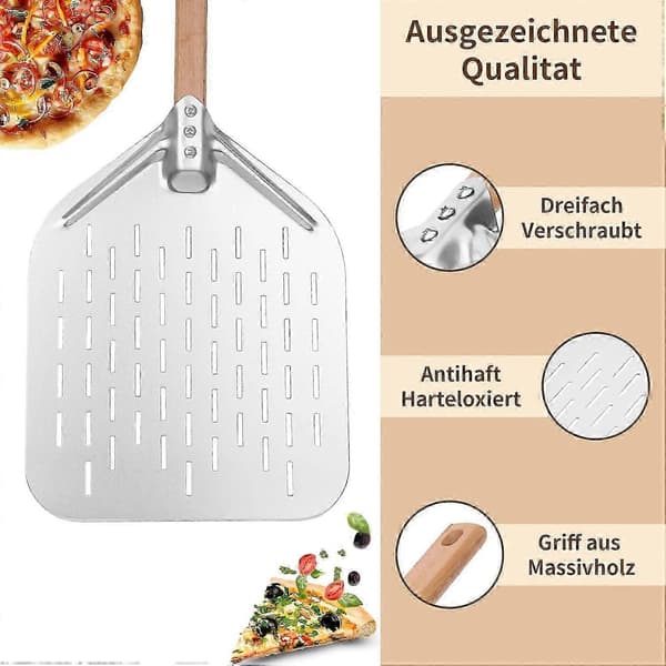 40x30cm Pizzaspade med avtakbart håndtak for vedfyrt ovnsbaking