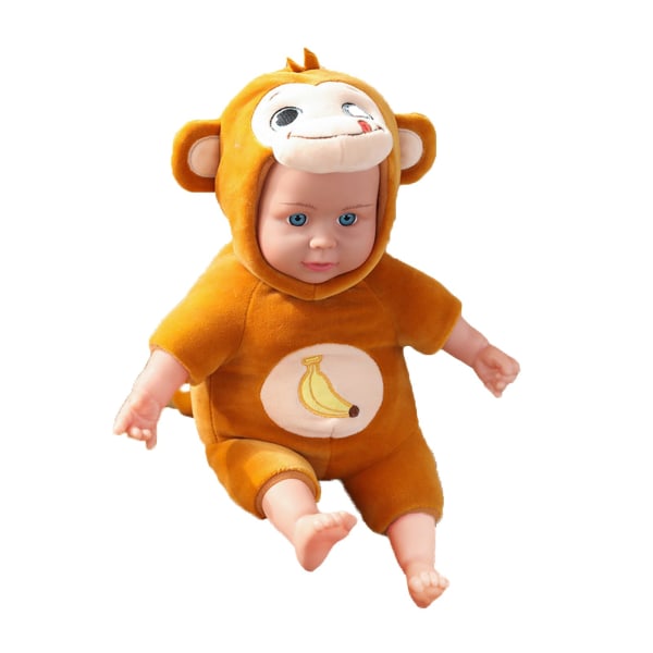 1 stk Toy World Face Doll Plys Dukke Simuleringsdukke ledsager baby Brown One Size