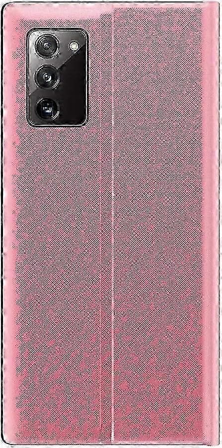 Galaxy S20 FE Premium Läder Smart View Flipfodral med Spegelfönster Pink