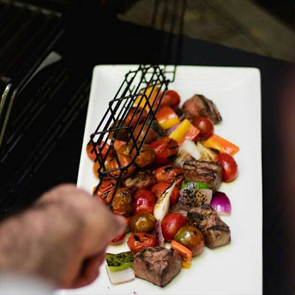 Bärbar BBQ Grillkorg Nät Kebab Grillpinne Grönsakshållare Grillprylar Red
