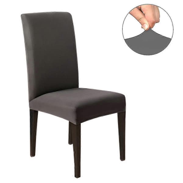 Spisestoltrekk 4-pakning, elastisk, avtagbart, vaskbart Dark gray