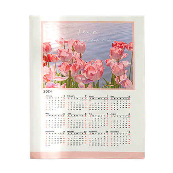 2024 kalender hengende klut myk rik farge utsøkt mønster Enkel installasjon dekorativ veggteppe Bakgrunnskalender Tyuhe D