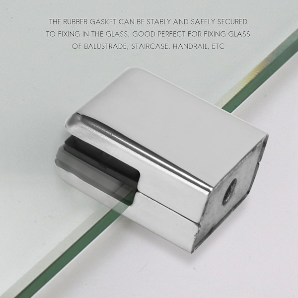 Glasklämma 8-10mm 8st rostfritt stål 304 glas justerbart glasfäste platt baksida för balustrade silver